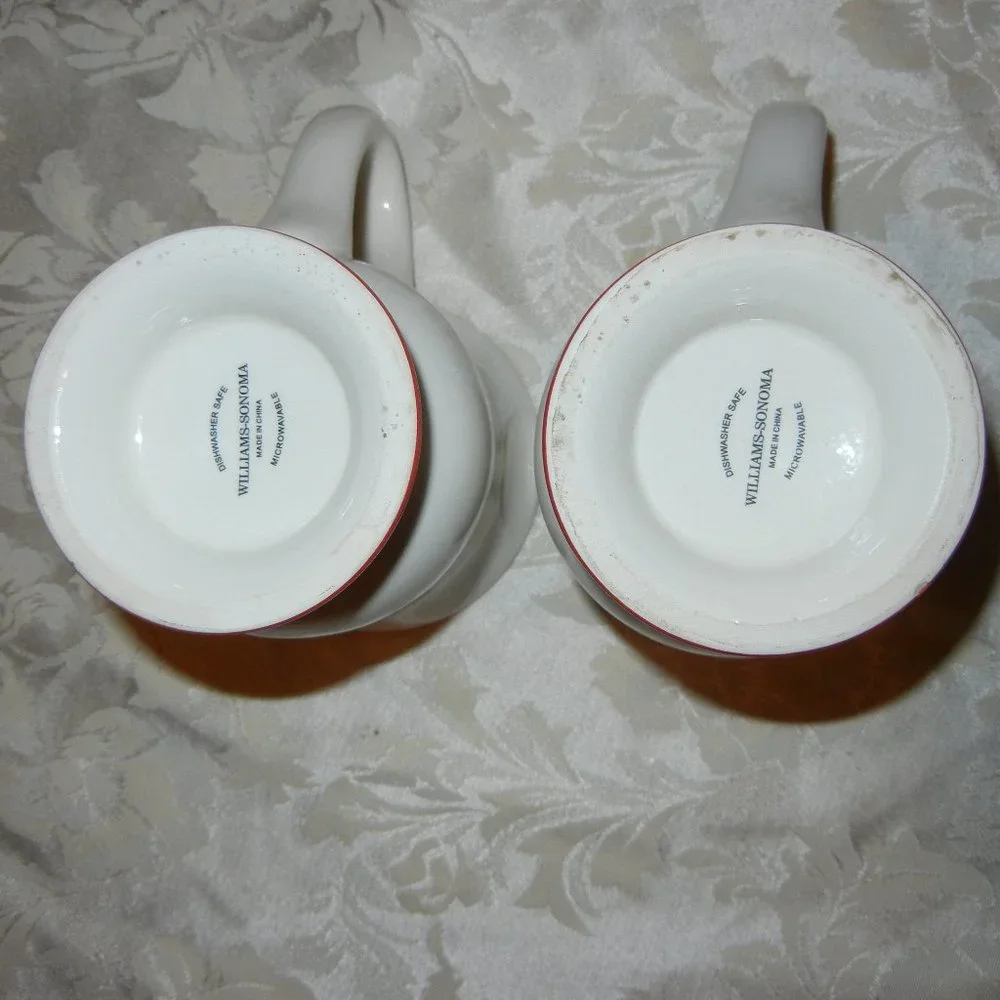 🔹️EUC Williams Sonoma Set of 2 Snowman Mugs